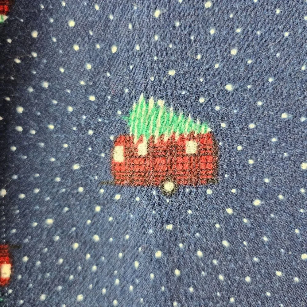Lands Ends-Flannel Pajama Pants- XL 18- Camper Van Print-Cotton- Stretch‎ Waist